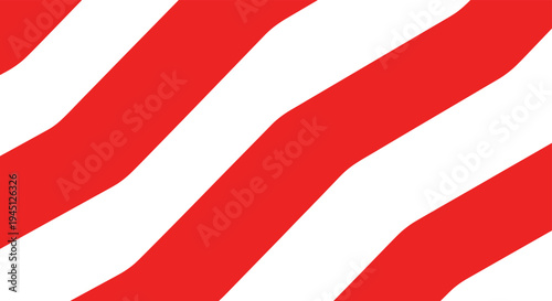 Simple background pattern of thick diagonal stripes in bright red and pure white colors for a classic and festive candy cane look.