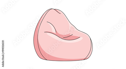Large and comfortable pink bean bag chair with a soft and plush appearance isolated on a plain white background for home interior.