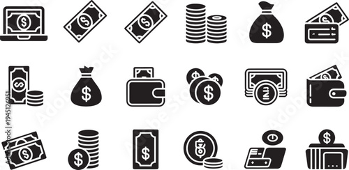 Financial and symbols money currency dollar