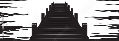 Black silhouette of a castle tower with battlements and turrets