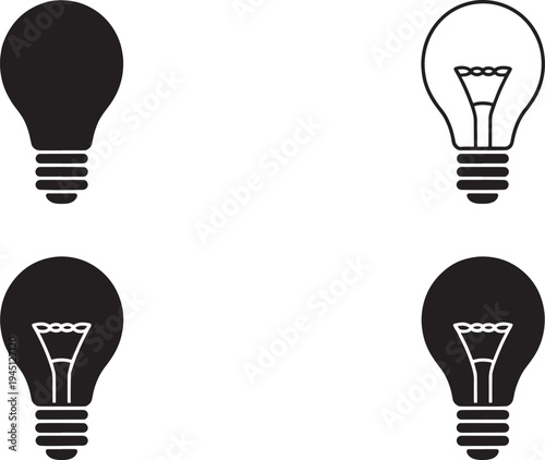 Lightbulb in various styles light bulb ideas inspiration innovation