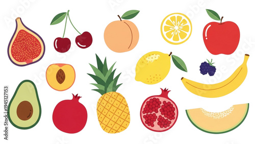 Fresh fruit arrangement on a table with various colorful options available