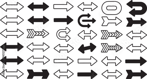 Various arrow arrows black white direction navigation