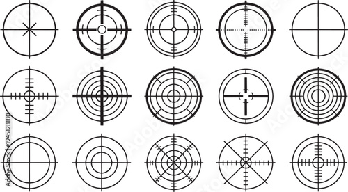 Various scope and target crosshair circles lines