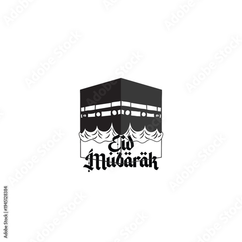 Eid Mubarak Graphic design featuring the Kaaba 