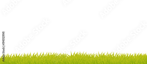 Yellow grass border vector illustration isolated on white background.