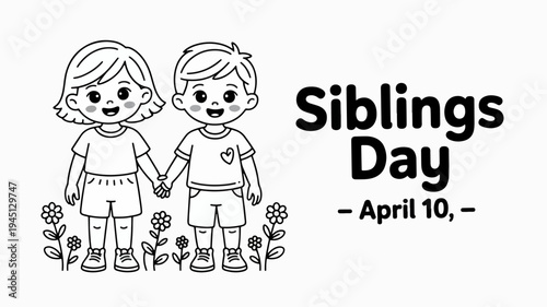 Sibling bond on sibling day april 10th happy children holding hands in flowers
