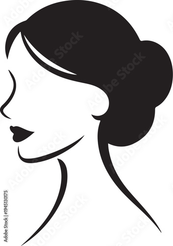 Black silhouette of woman with hair in bun
