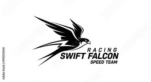 Swift Falcon Racing Speed Team Logo with Dynamic Bird Silhouette