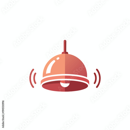 A stylized bell icon rings, depicted with gradient shading and sound waves