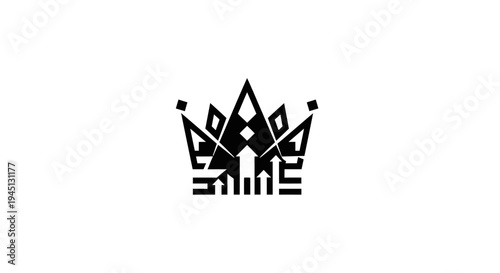 Modern Abstract Crown Logo with Upward Arrows Symbolizing Growth and Success