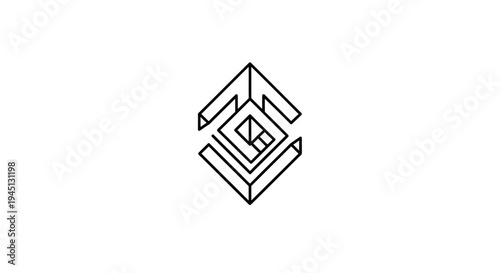 Modern Abstract Geometric Line Art Logo Design on White Background
