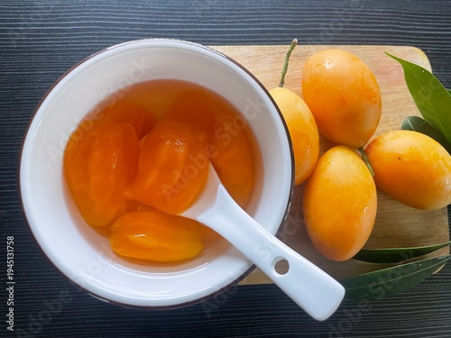apricot jam in a bowl