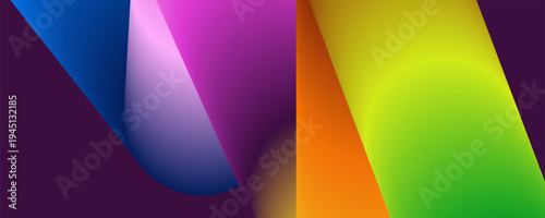 colorful abstract design with curved shapes and vibrant hues