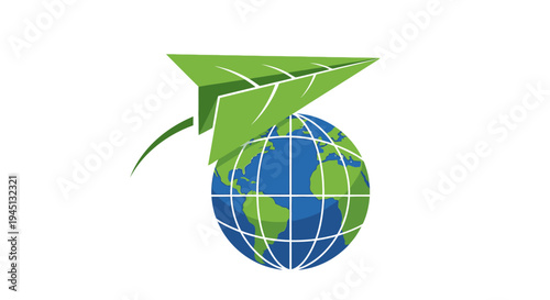 Globe with Green Leaf Emblem.