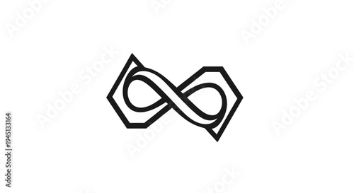 Abstract Infinity Symbol Logo Design with Geometric Shapes