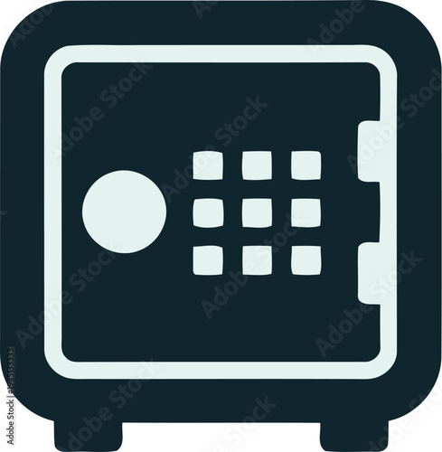 Secure Bank Safe Vault Icon for Financial Protection and Wealth Security Management Vector Illustration Isolated on White Background