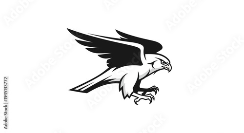 Dynamic Falcon Hawk Bird of Prey Logo Mascot Illustration