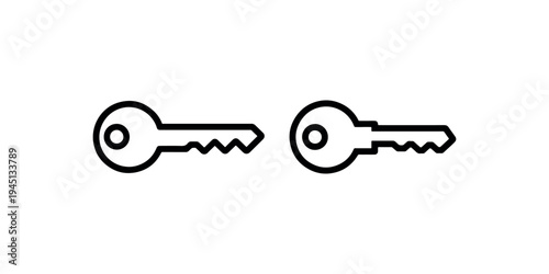 Key icon vector illustration. secure access symbol, password and login. unlock, secret, safety, encryption, protection concept. outline style