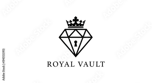 Elegant Diamond Crown Keyhole Logo for Royal Vault Security Brand Identity