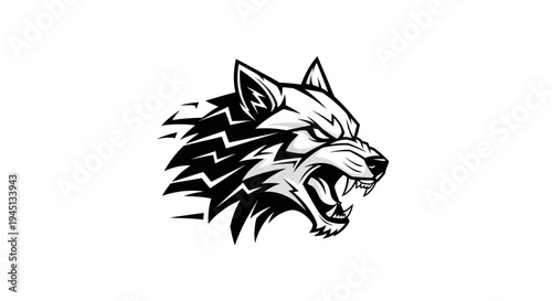 Fierce Wolf Head Logo with Dynamic Speed Effect