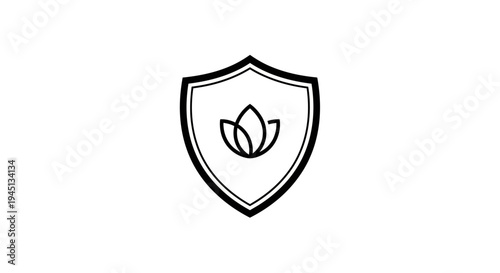 Lotus Flower Shield Icon for Natural Protection and Wellness