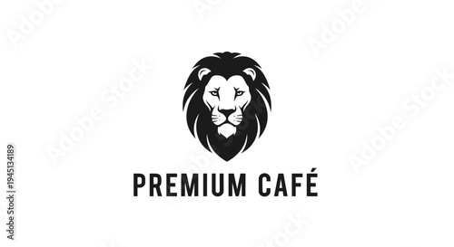 Majestic Lion Head Logo for Premium Cafe Branding - Elegant Black and White Design