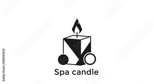 Minimalist Spa Candle Icon for Relaxation and Wellness Design
