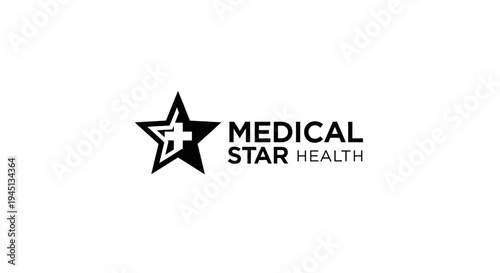 Modern Medical Star Health Logo with Cross Symbol for Healthcare Services Branding