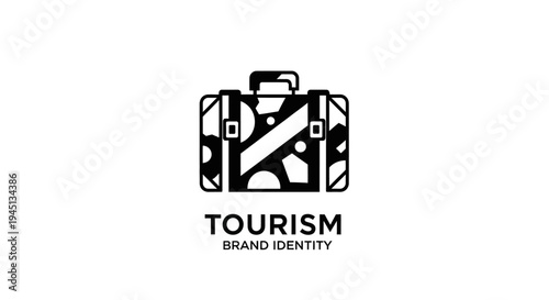 Modern Tourism Brand Identity Logo with Stylized Suitcase Icon