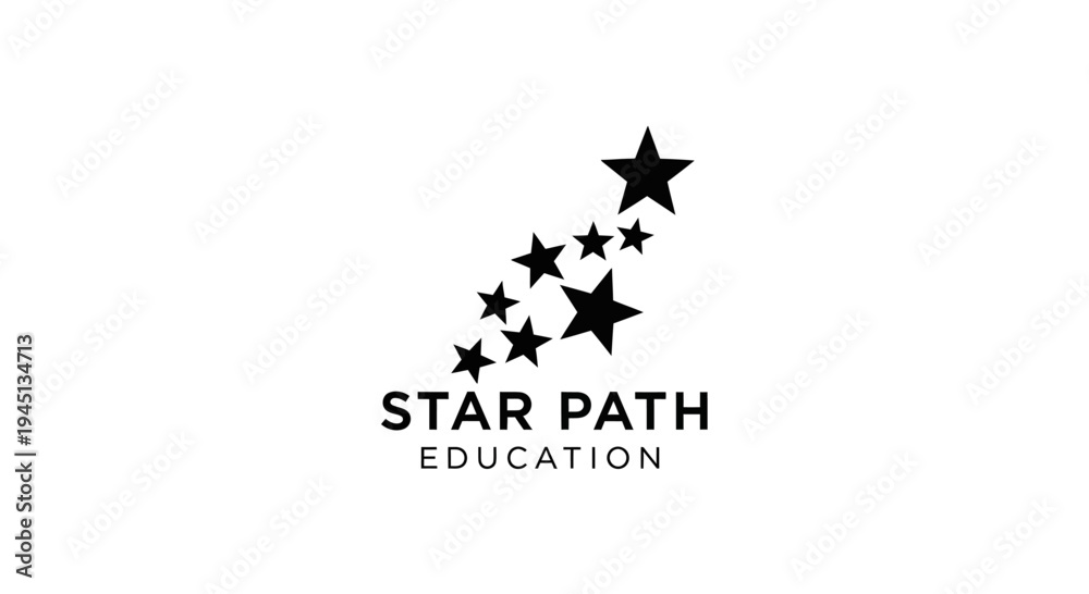 Obraz premium Star Path Education Logo with Rising Stars Symbolizing Growth and Success