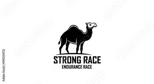 Strong Race Endurance Camel Logo Black Silhouette Design