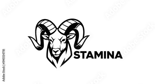 Stamina Ram Head Logo Design