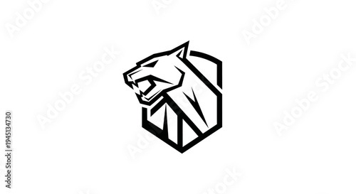 Stylized Panther Head Logo within a Shield Emblem