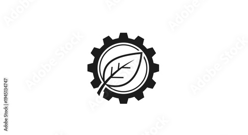 Sustainable Technology Gear Leaf Logo for Eco-Friendly Industry and Environmental Innovation