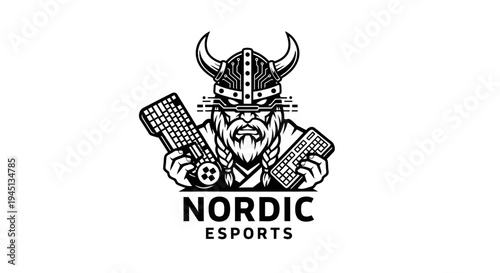 Viking Gamer Mascot Logo for Esports and Gaming Teams