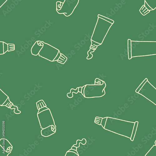 Outline Toothpaste Vector Seamless Pattern Background for Surface Print Fabric Fashion Wrapping