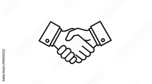 Businessmen shaking hands icon agreement partnership handshake symbol vector illustration
