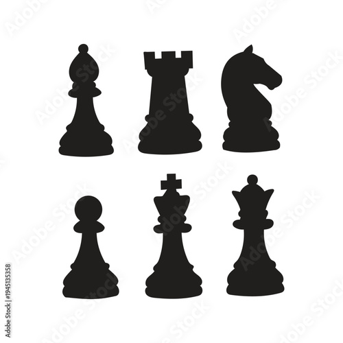 Chess piece black silhouette vector illustration