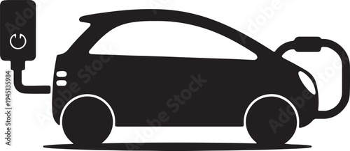 Modern electric car connected to a charging station, symbolizing eco-friendly transportation and sustainable energy solutions for future mobility needs and environmental well-being