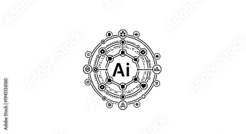 AI Artificial Intelligence Concept with Futuristic Digital Network