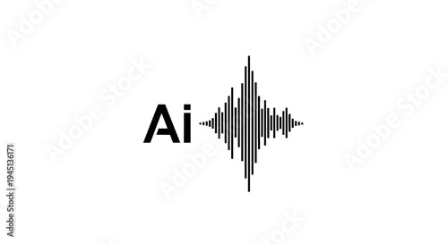 AI Sound Wave Logo: Artificial Intelligence Audio Technology Concept