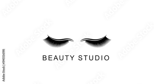 Beauty Studio Logo with Stylized Eyelashes