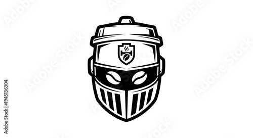 Coffee Knight Helmet Logo Design - Medieval Coffee Emblem Vector