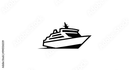Cruise Ship Icon Vector Illustration for Travel and Vacation