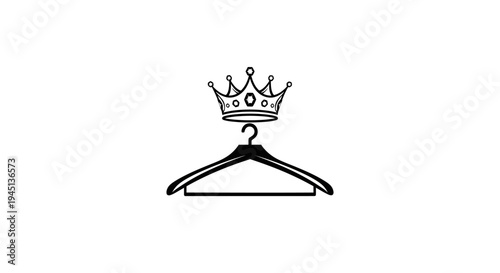 Elegant Crowned Hanger Logo for Premium Fashion Boutique and Luxury Apparel Branding