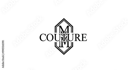Elegant Couture Fashion Brand Logo Design with Stylized Letter M Monogram