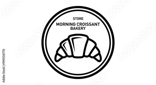 Croissant bakery store logo design.