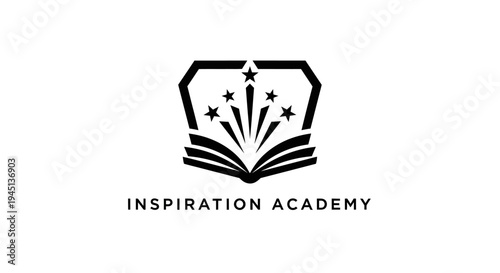 Inspiration Academy logo with open book and stars, symbolizing education and success