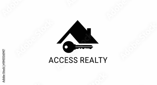 Minimalist Access Realty Logo with House and Key Icon
